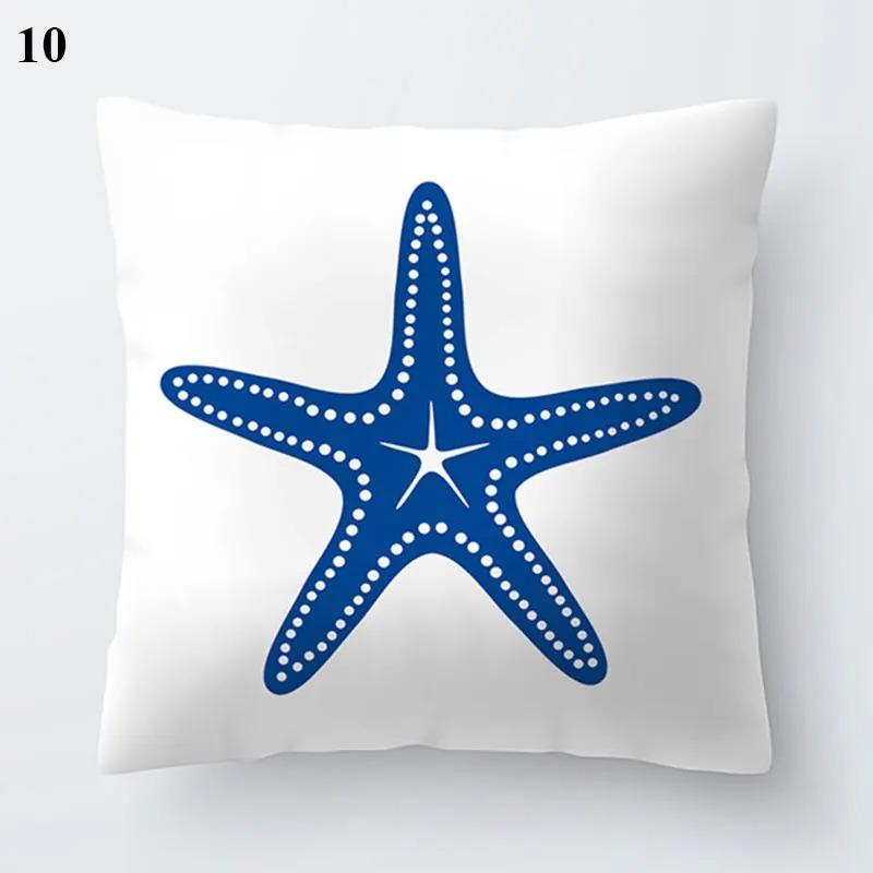 Blue Marine Animal Pillowcase Office Living Room Home Pillowcase Car Ornaments