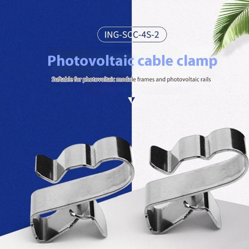 50Pcs Stainless Steel Solar Cable Clamps Solar Cable Fastener Organizers Solar Panel Wire Clamp Easy To Install
