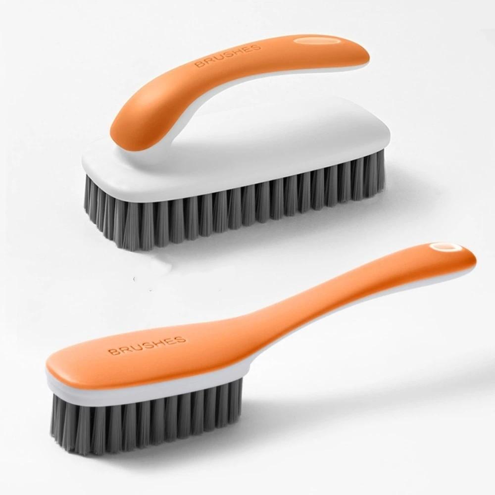 

Portable Laundry Stain Scrubber Soft Bristle Long Handle Cleaning Brush Set Dense Bristle Laundry Brush Clothes Care оранжевый