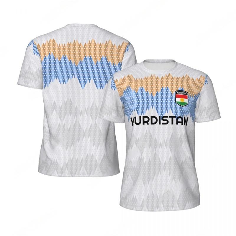 MDHAO xin nan zhuang  3D txu KURDISTAN 3D Print Sport Sneldrogend Ademend Heren T-shirt Buiten Voetbalshirt Club Fan Team Korte Mouw Kleding Zomer Top 5XL