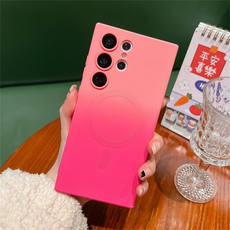 

Роскошный мягкий силиконовый чехол Magsafe для Samsung Galaxy S23 S22 Ultra Plus S 22 23, защитный чехол для объектива камеры с беспроводной зарядкой Samsung S22 Ultra