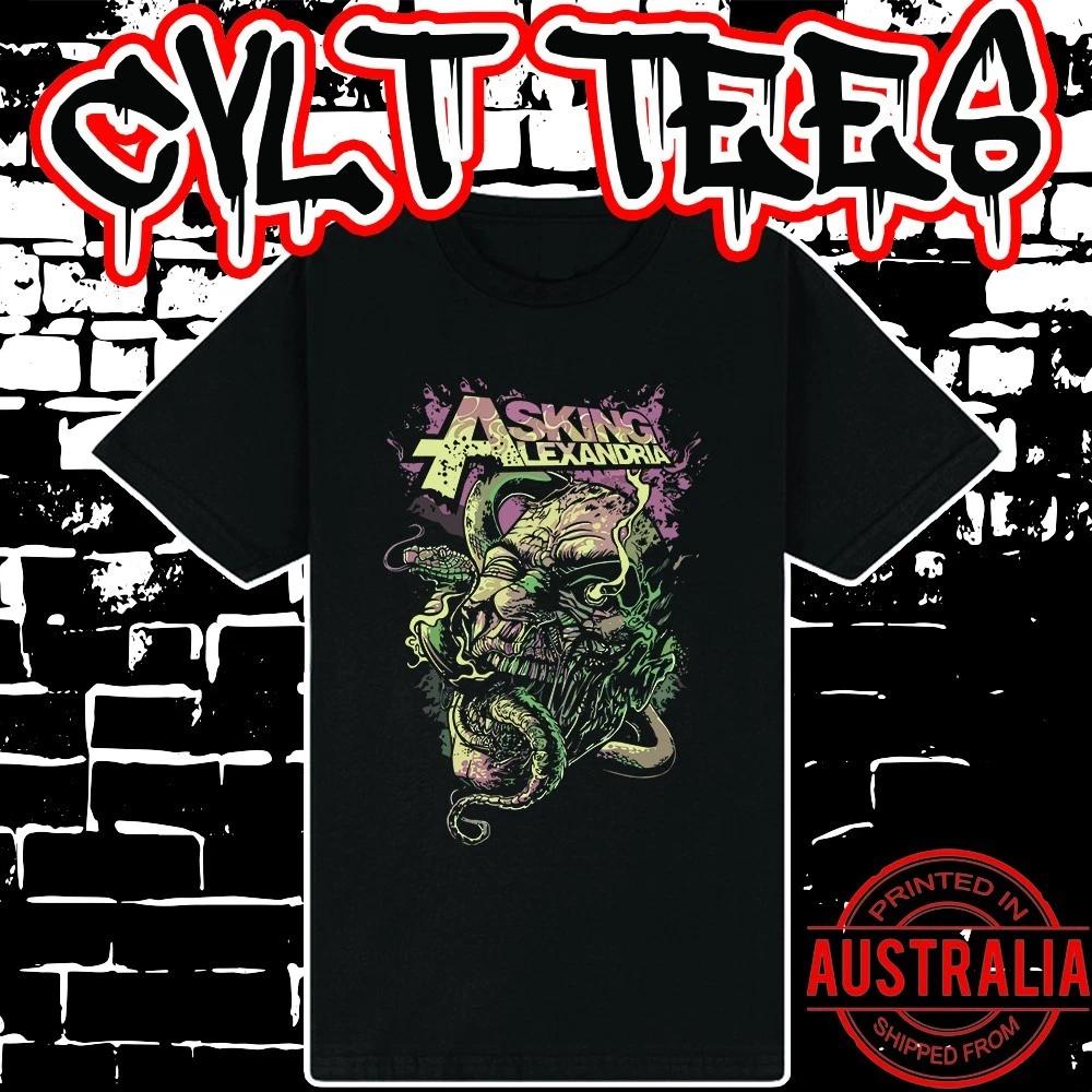 Men s and Women s T-shirts Asking Alexandria Band Shirt ~ Premium Black Gildan Cotton Tee S