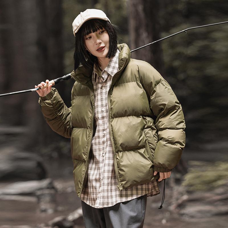 Stand-up Collar Cotton Clothes Winter Outdoor Color Matching Warm and Cold Clothes Couple's Anti-splashing Bread Clothes Winter Jackets