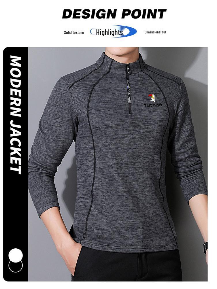 Men's Warm Fleece Pullover Hoodie - Autumn/Winter Outdoor Breathable Velvet Base Layer