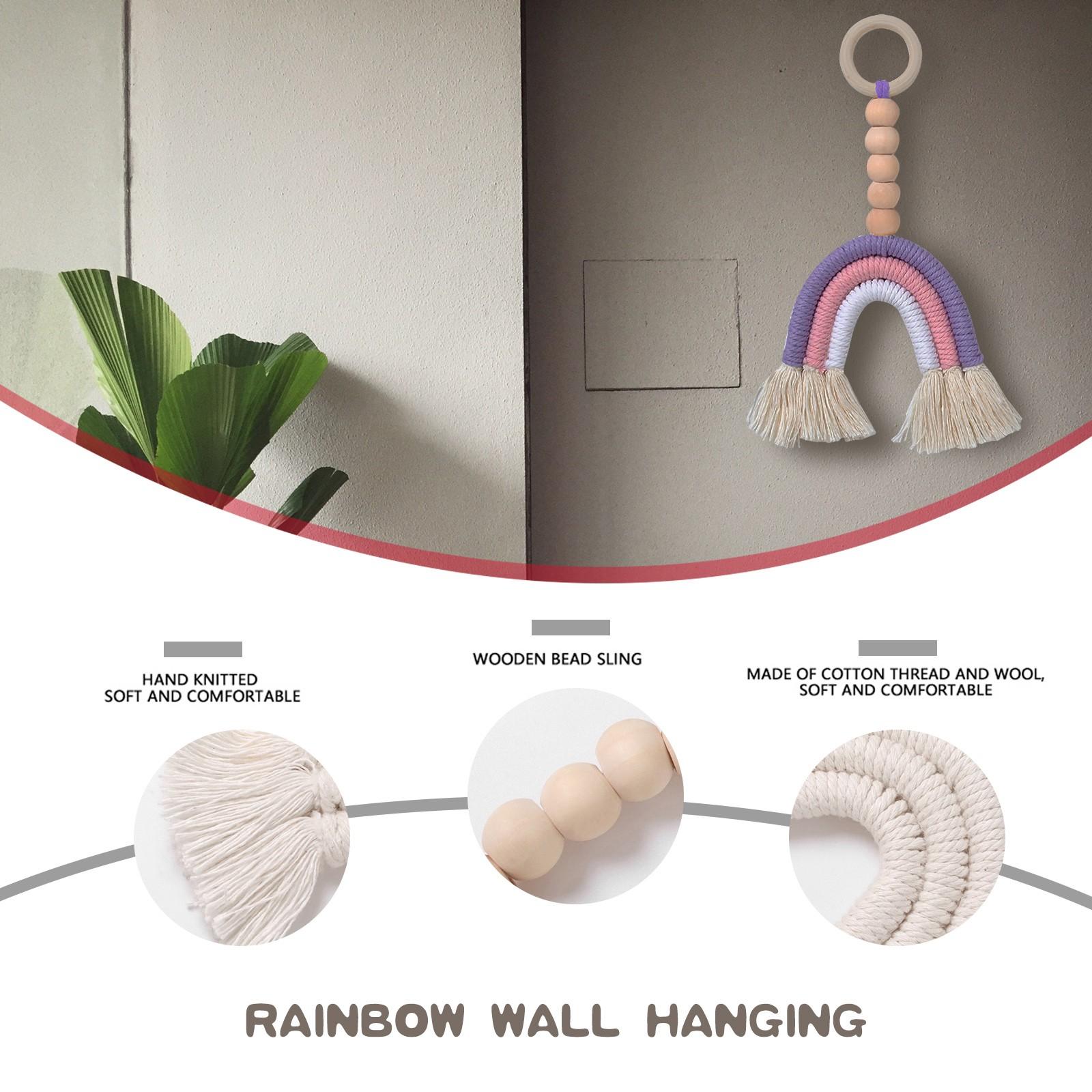

Children s Room Rainbow Solid Wood Ring Ornaments Garland Beads String