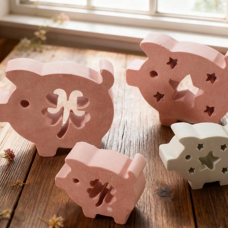 Food Grade Silicone Craft Mould With Cute Pig Designs For Casting And Candle Creation Projects