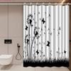 Washable Waterproof Shower Curtain With Hooks Easy Installation Anti-Mildew Cute Simple Design For Home Hotel Dorm Apartment