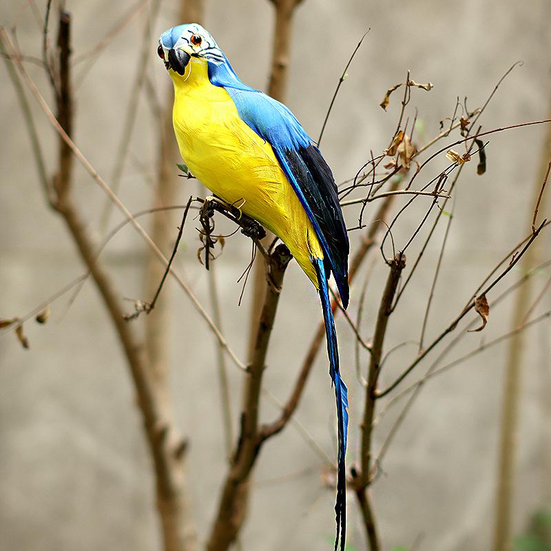 

Envious Porcelain Feathered Parrot Figurine: Small Bird Model for Home and Garden Decoration
