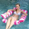 Nflatable Pool Hammock, Foldable Striped Floating Chair & Water Hammock Pool Float Lounge for Outdoor Swimming Pools (Without Pump)
