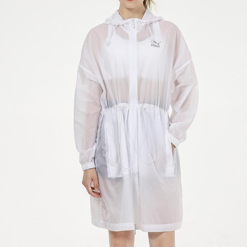 Puma Loose Casual Breathable Hooded Windbreaker Women Outerwear White 532680-02
