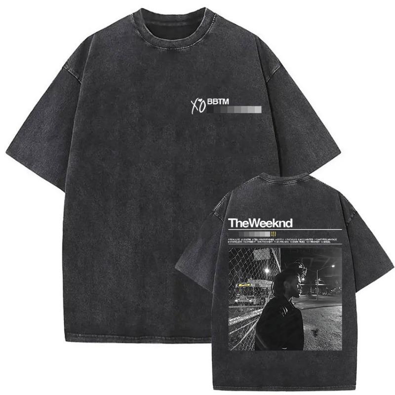 The Weeknd XO Tour 2025 Maglietta Lavata Vintage Uomo Donna Pop Music Manica Corta T-shirt Rap Hip Hop Abbigliamento Gotico T-shirt