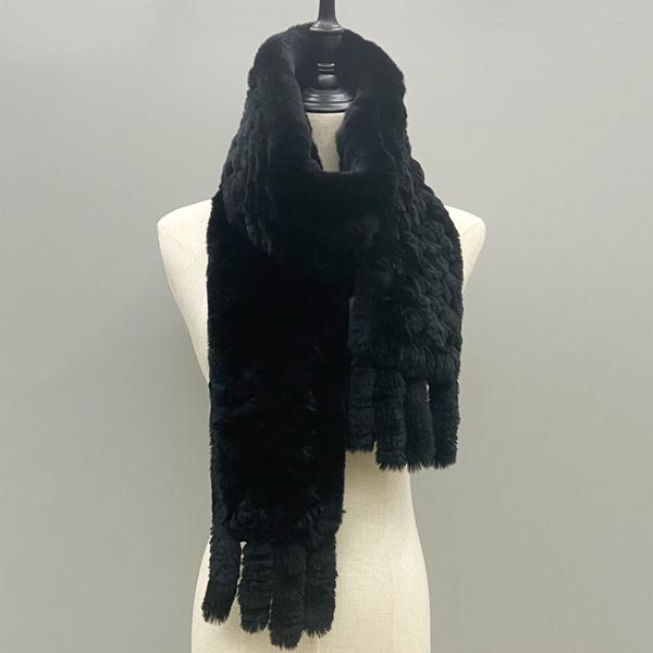 Natural Fur Scarf Fluffy Long Shawl Genuine Rex Rabbit Fur Hand Knitted Stylish Women Scarves In Winter Shawls 180cmx13cm