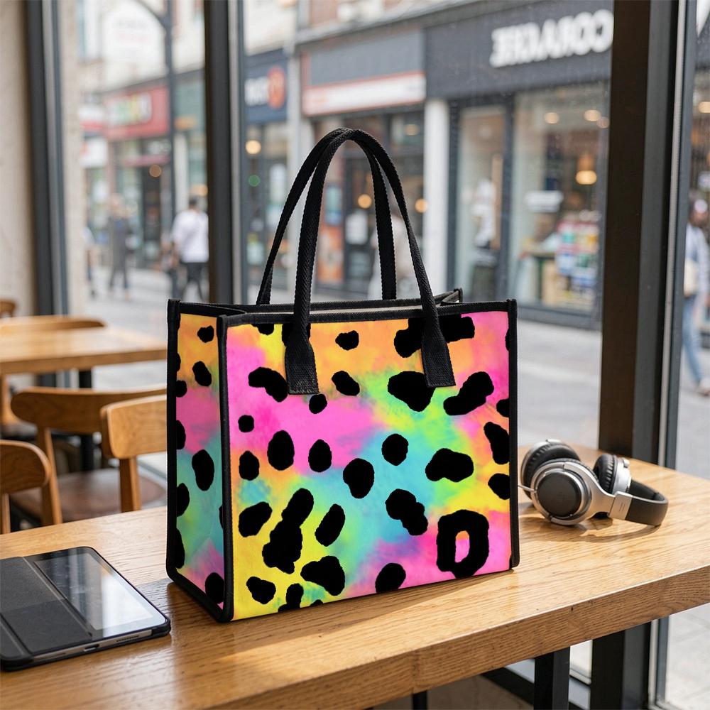 Gradient Leopard Print Tote Bag Fashion Large Capacity Casual Daily Shoulder Handbag for Women