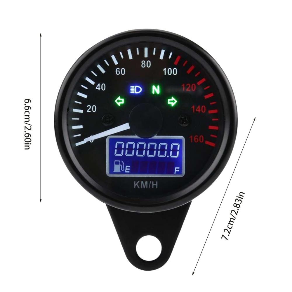 Motorcycle Speedometer Digital Motorcycle Tachometer Speed Gauge LED Odometer Waterproof Tachometer Universal Digital Gauge чёрный