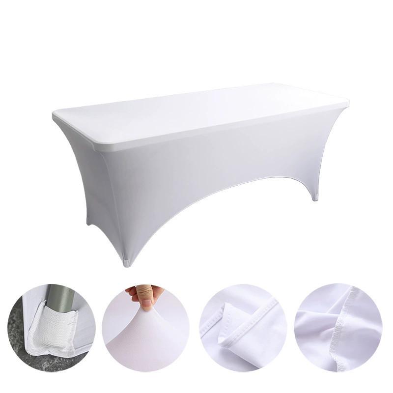 4/6/8FT Full Elastic Banquet Table Cloth Cover Bar Meeting Outdoor Wedding Birthday Party Hotels Decoration Tablecloth