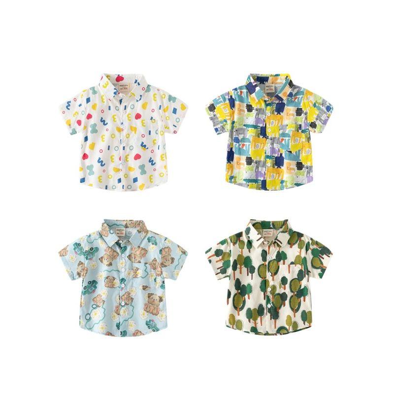 Children's Clothing Animal Summer Beachwear Lapel Polo Shirt