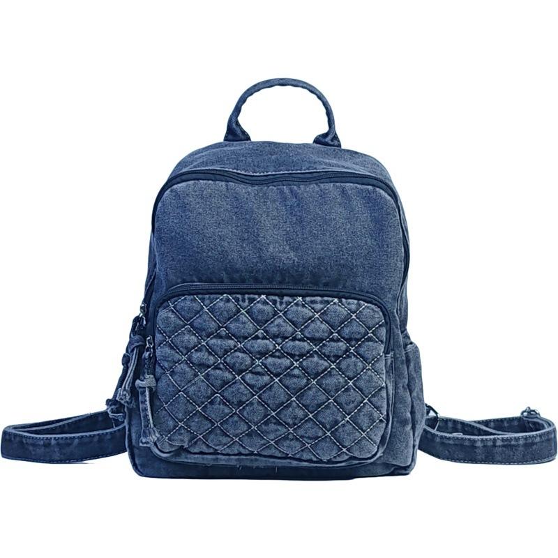 Schoolbag1011 new backpack women's denim wear-resistant fashion casual large capacity versatile travel backpack commuter schoolbag