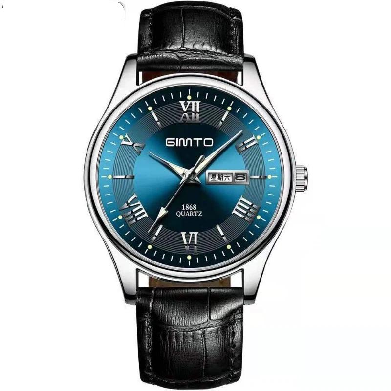 

Топ Бренд Водонепроницаемые Светящиеся Часы Мужские Студенческие Модные Корейский Стиль Трендовые Двойной Календарь Ультратонкие Кожаные Кварцевые Часы