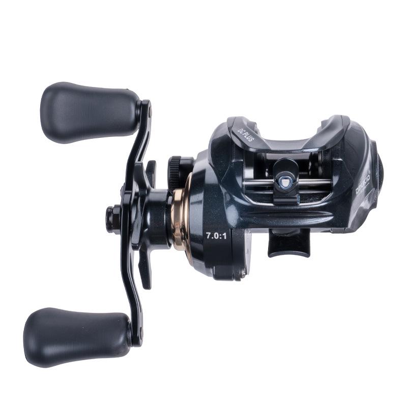 Blue Boat DC PLUS Baitcasting-Rolle: Micro-Lure-Rolle mit eingebautem Wurfgeräusch, Anti-Rücklauf-System und Doppelbremse.