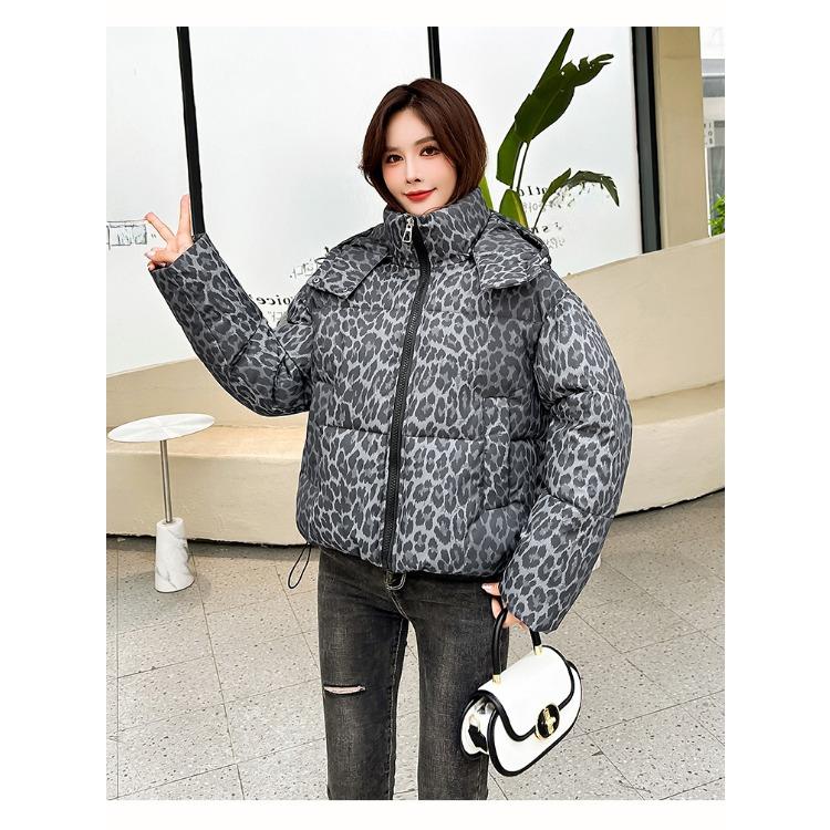 Make A Statement This Winter with Our Bold Leopard Print Loose-Fit Hooded Jacket for Women