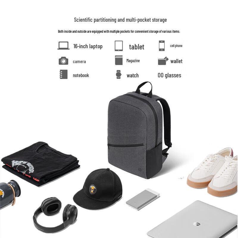 HP 16-inch Minimalist Grey Laptop Backpack