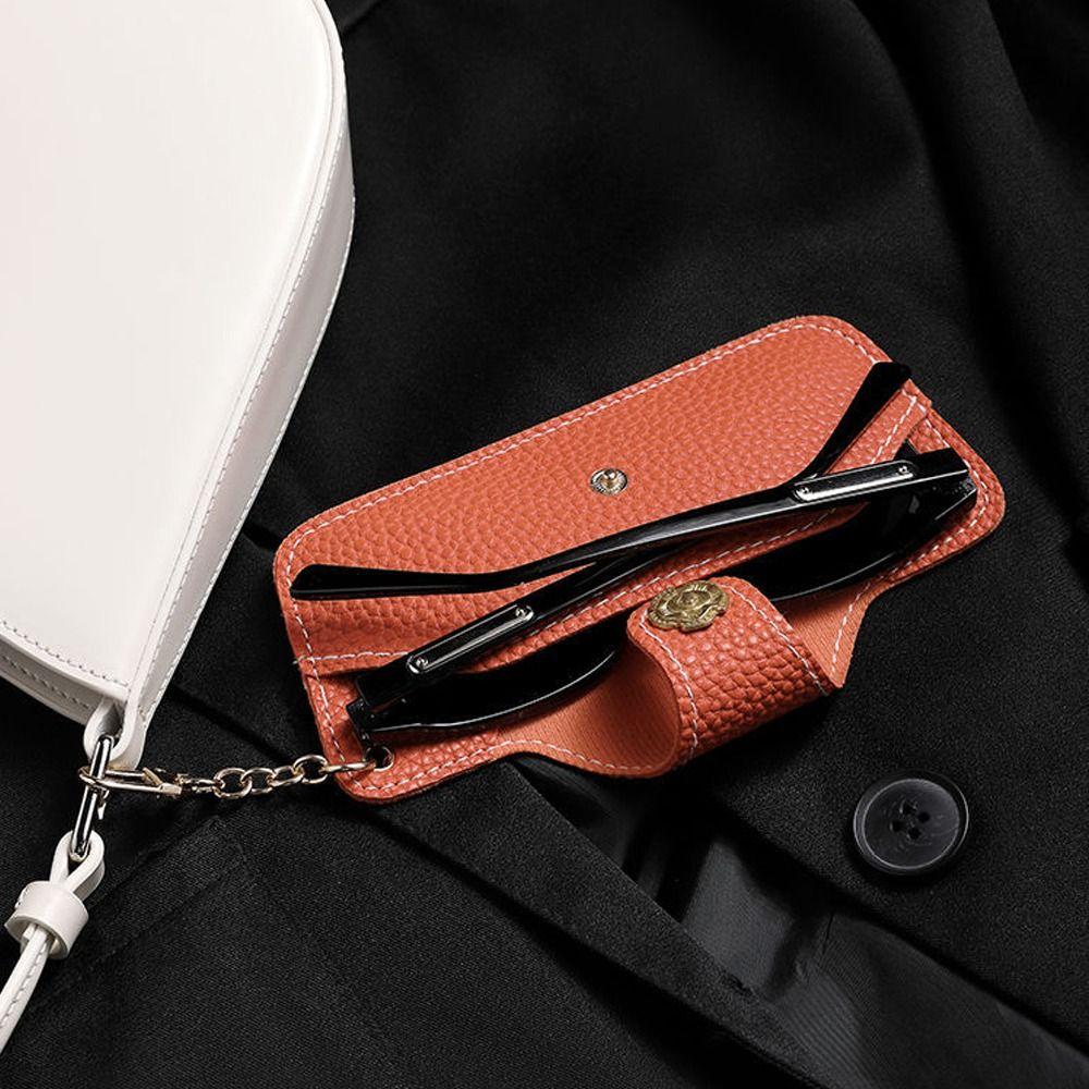 Retro Anti Pressure PU Leather Sunglasses Storage Bag Protective Sleeve Spectacle Case Glasses Case