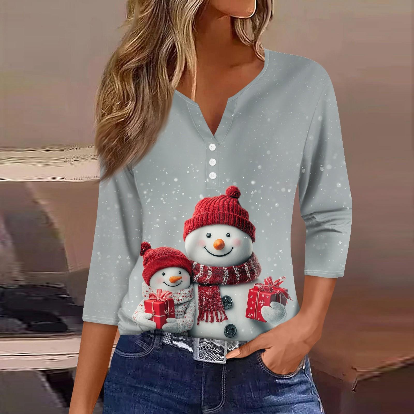 Женская футболка с рождественским принтом — фото 12