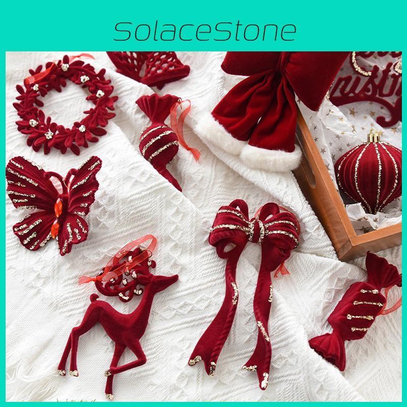 Red Christmas Reindeer Ornaments Holiday Tree Hanging Decor Home Window Displays