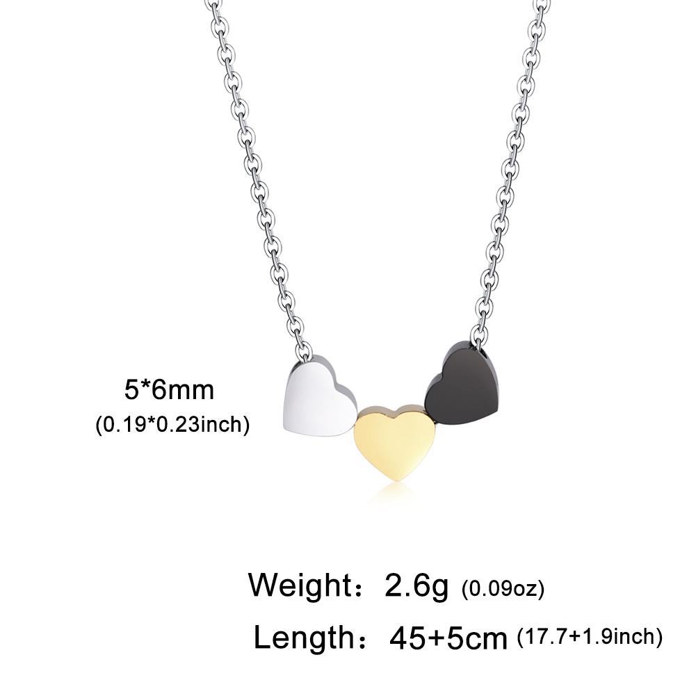 

Teamer Fashion Stainless Steel Heart Necklace for Women Girls Gold Color Rose Gold Color Charm Choker Daily Party Jewelry 45-50cm
