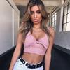 Geribbelde Strik Camisole Tanktops Dames Zomer Basic Crop Top Streetwear Mode Coole Meisjes Cropped T-shirts Camis