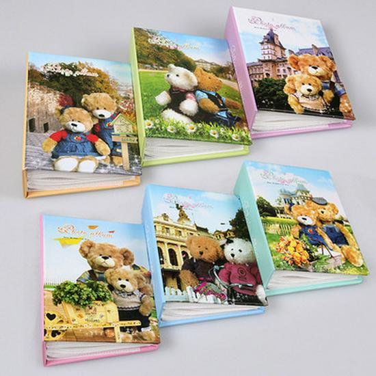 Little Bear Floral Baby Photo Album: 6-Inch, 100 Pages, Insert-Type Memory Book for Children and Polaroids