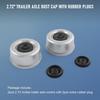 2Pcs 2.72" Trailer Axle Wheel Hub And Bearing Dust Cap With Extra 2 Rubber Plugs For Most 7000 To 8000 Pound Axles Dexter Trailer Axle Dust Cap Cup