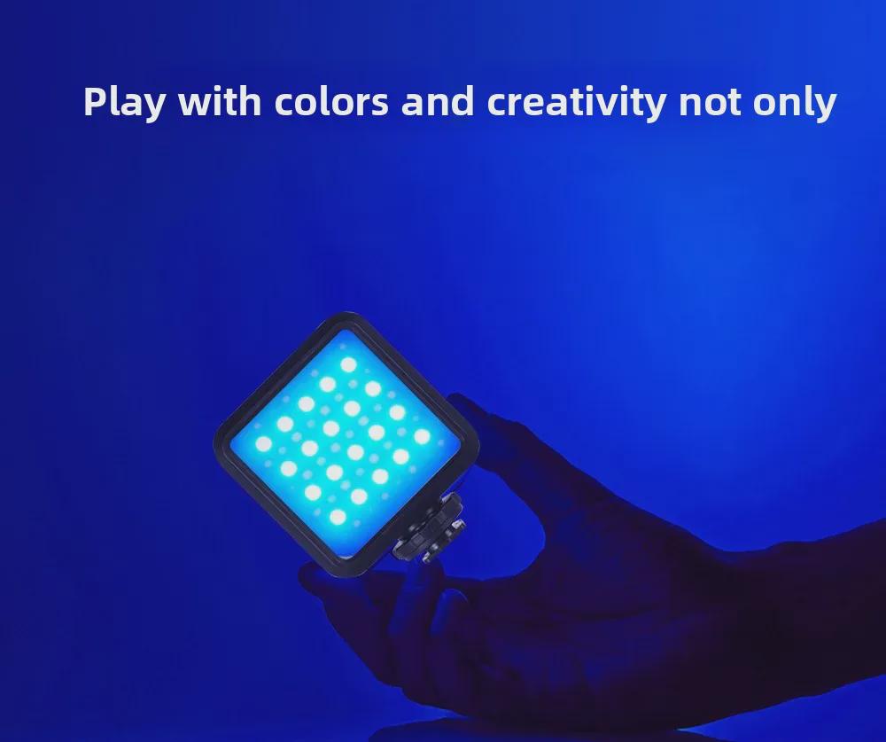 Portable RGB Photography Light: Cold/Warm Square Soft Light for Outdoor Live Broadcasts