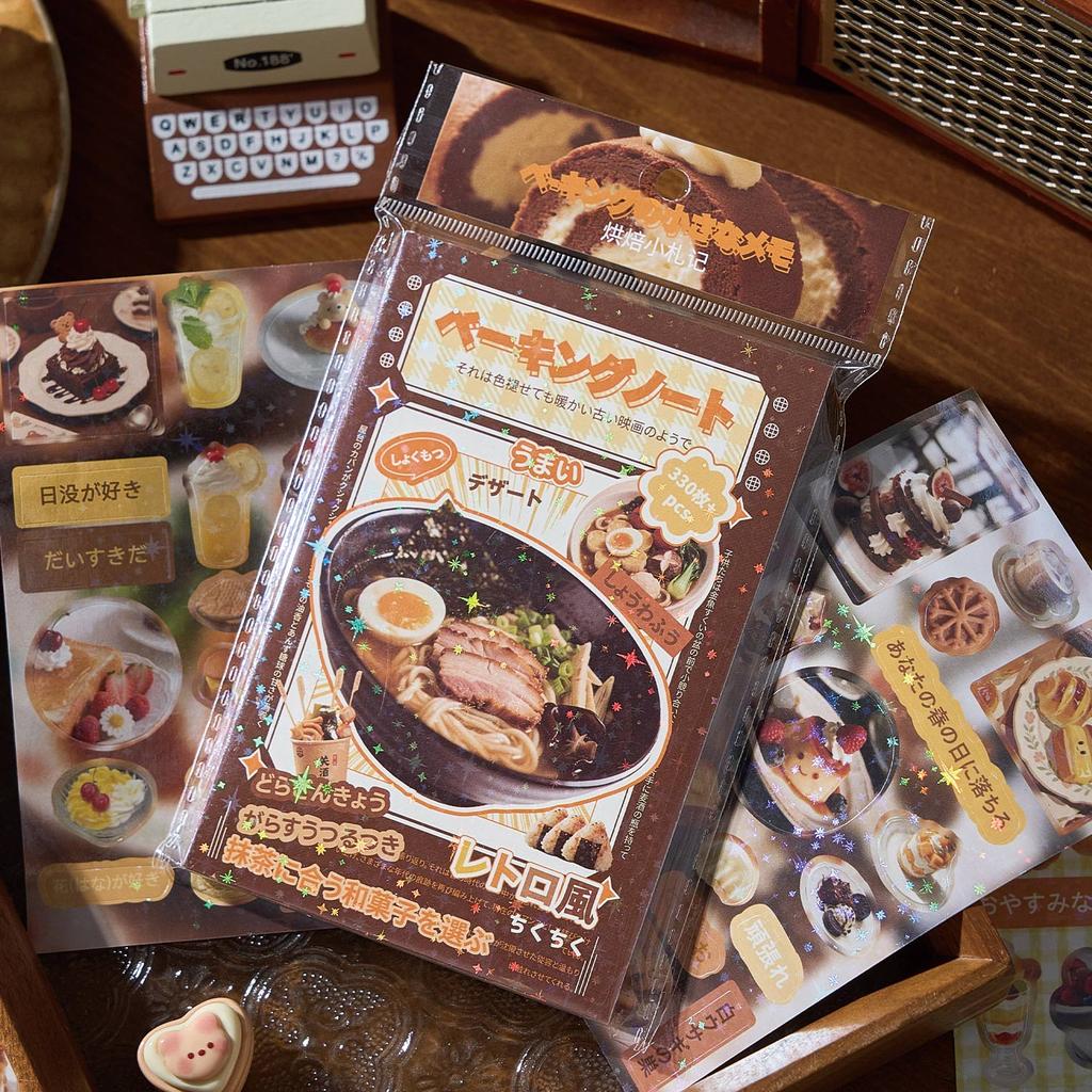 30sheets Kawaii Japanese Baking Dessert Food Die Cutting Sticker Book DIY Diary Scrapbook Aesthetic Stationery Stickers