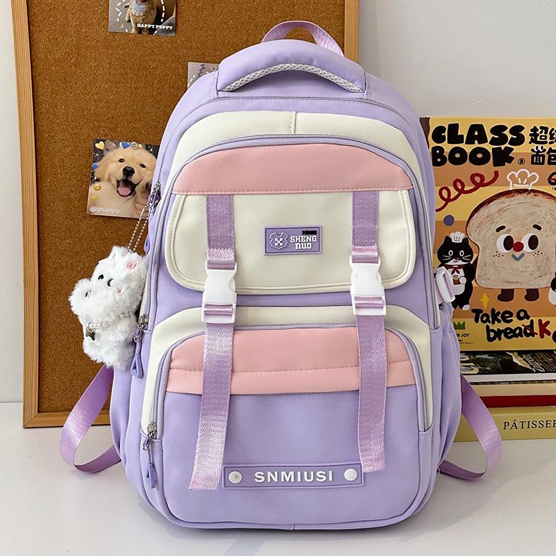 Children's Schoolbags Elementary School Girls Junior High School Students High School Students Splicing High Value Backpacks