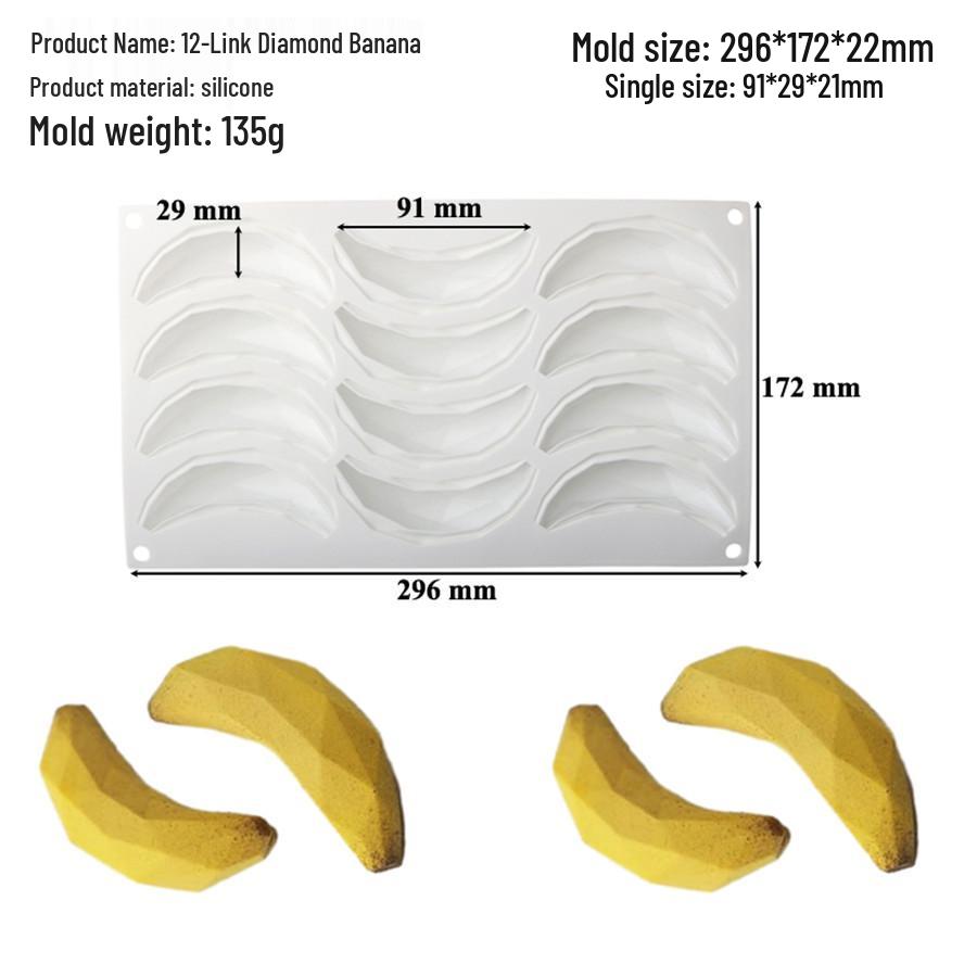 3D Fruchtmousse Silikon Kuchenformen: Birne, Apfel, Ananas, Pfirsich, Durian, Himbeere.