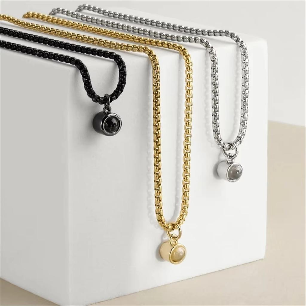 Collana con Proiezione Foto Personalizzata con Foto all'Interno Collana Foto Personalizzata Accessorio Per Uomo