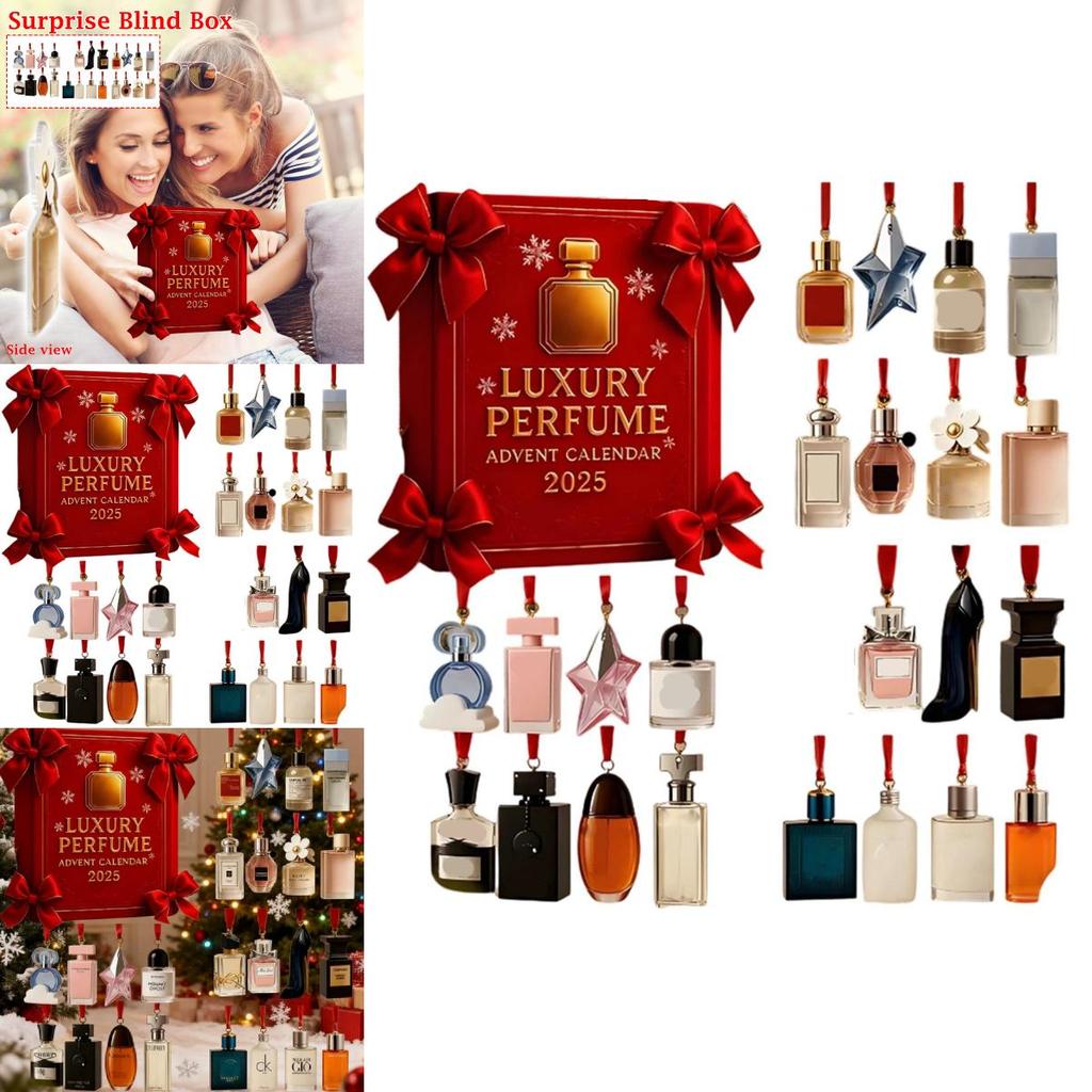 Calendrier de l'Avent de Noël Parfums avec Suspensions Acryliques Pour Cadeaux de Fêtes et Célébrations