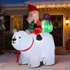 Inflatable Christmas Santa Claus On a Polar Bear, 200 Cm, 5 LED Lights, Indoor and Outdoor Christmas Decoration, White