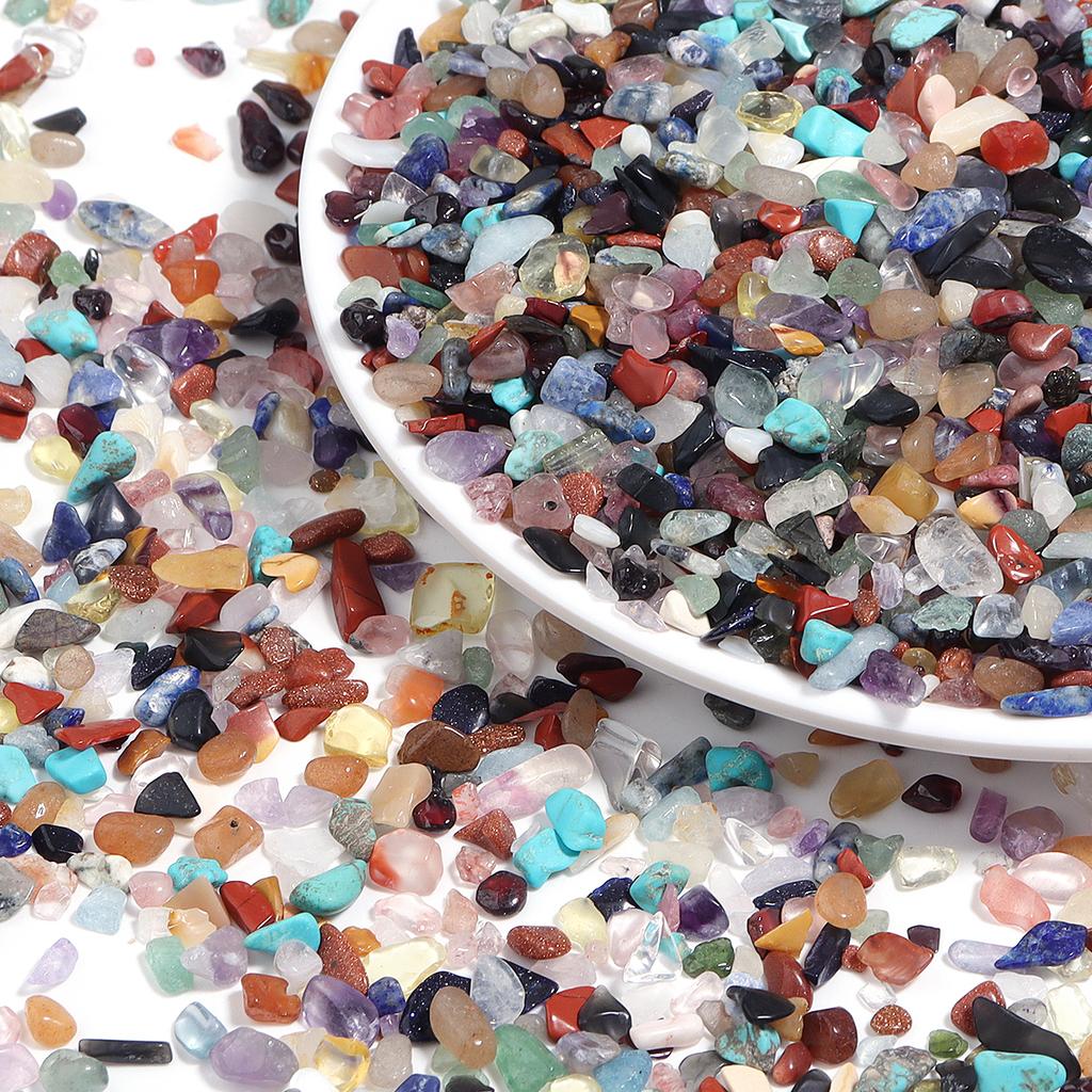 100g Natural Gravel Stone Beads 3x5mm Irregular No Hole Chips Gemstone Loose Beads For DIY Aquarium Decor Jewelry Accessories