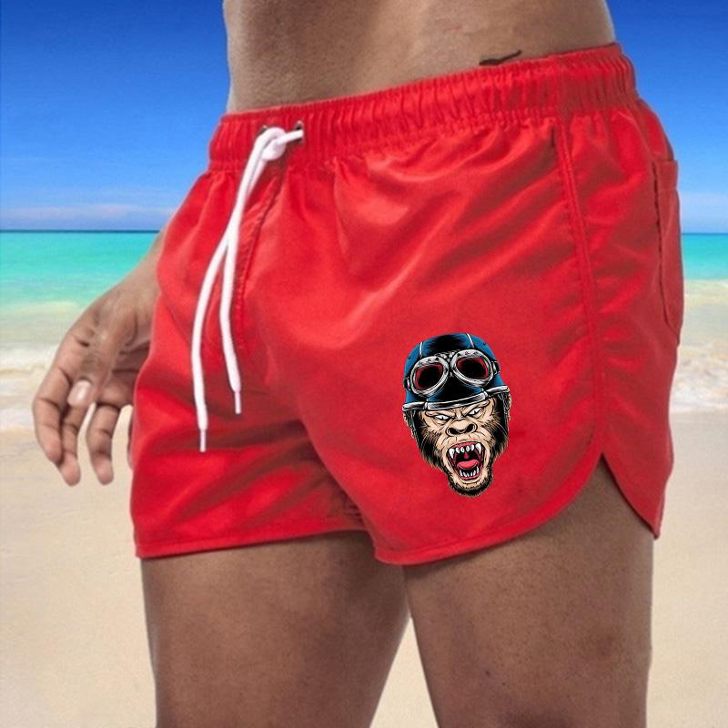 

BBK-50 Летние новые мужские быстросохнущие плавки спортивные штаны купальный костюм пляжные шорты шорты для бега спортивные креативный баскетбольный принт 4XL красный