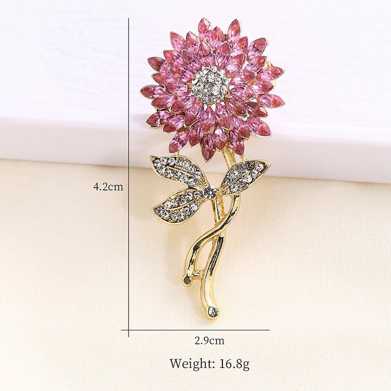 2024 Qixi Valentinstag Rosen Strass Brosche: Emaille Anstecknadel & Kleidungsschmuck-Accessoire