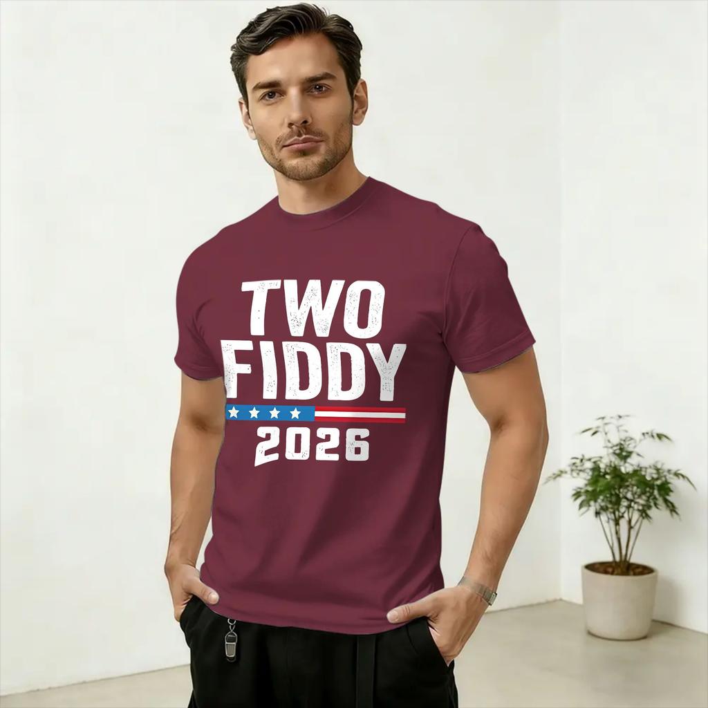 Two Fiddy TShirt Summer Cotton TShirts For Unisex Trendy Cool Loose Tshirt Short Sleeves Funny Tees