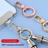 Metal Phone Lanyard Gasket Patch Durable Rotatable Metal Buckle Hanging Steel Clip 1Pcs Anti-drop Accessory for Daily Commute