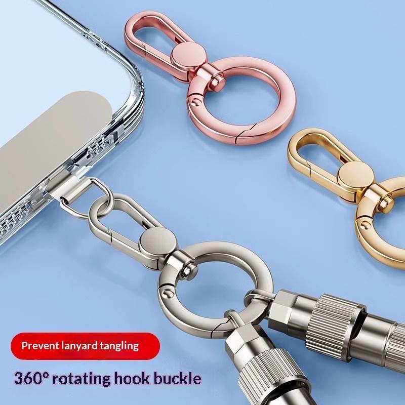 Metal Phone Lanyard Gasket Patch Durable Rotatable Metal Buckle Hanging Steel Clip 1Pcs Anti-drop Accessory for Daily Commute