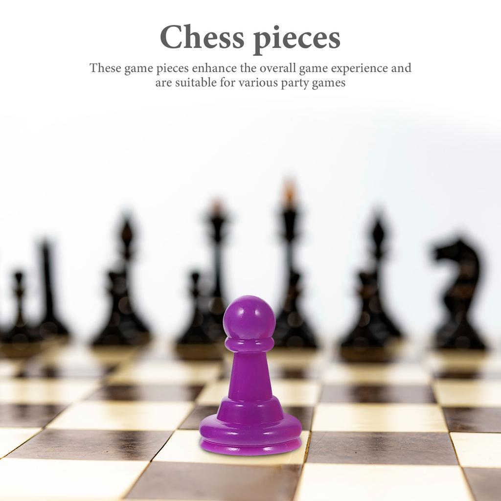 32Pcs Plastic Chess Pieces Multicolor Board Game Components Party Game Accessories Colorful Game Pawns Party Supplies
