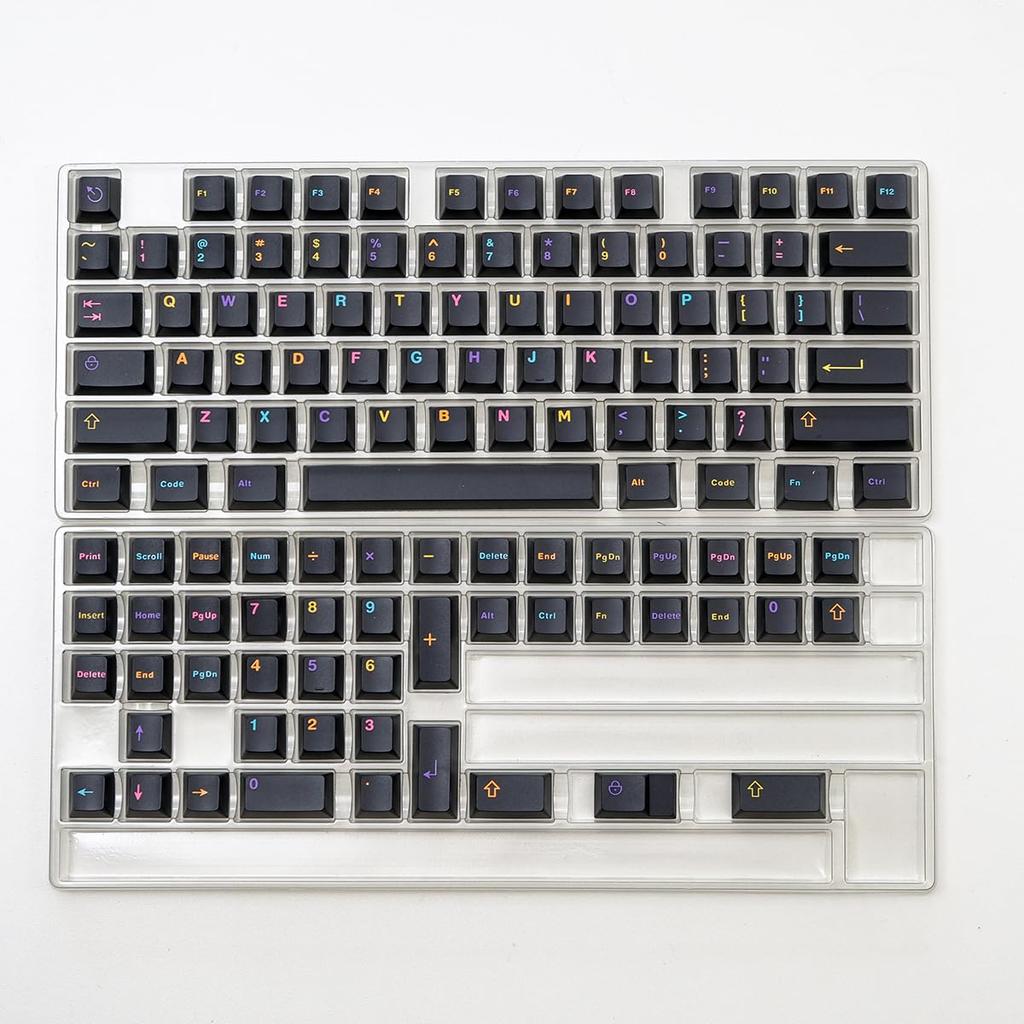 121 Key Double Shot Black Keycaps Cherry Profile Keycaps Fit Cherry Mx Switch Mechanical Keyboard 61/64/87/104/108