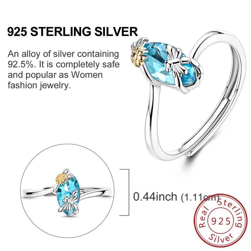 925 Silver Rings for Women Gold Shining Retro Heart Bow Star Ring Size 6 7 8 9 Wedding Anniversary Fashion Fine Jewelry