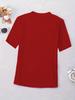 Vibrant Solid Color V-Neck Plus Size Casual Women's T-Shirt, Short Sleeve, 2025 Collection.