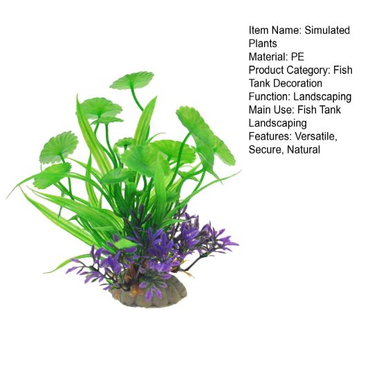 Artificial Aquatic Plants Fade-resistant Simulation Plastic Hydroponic Grass Vibrant Aquarium Landscape Decor for Fish Reptile Tanks